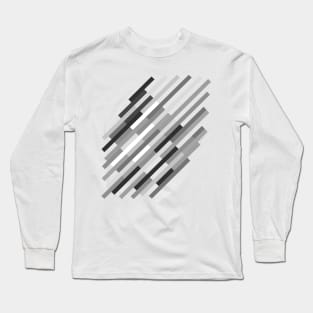 Bricks Rotate 45 Black and White Long Sleeve T-Shirt